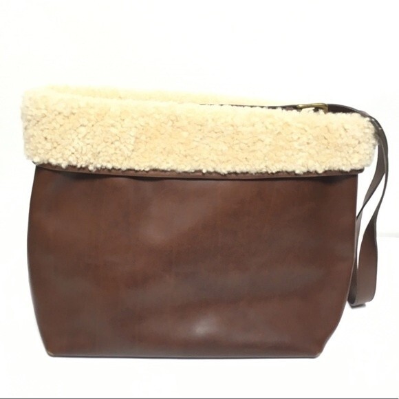 Jennifer Graham Sherpa Lined Leather Shoulder Bag - Picture 15 of 16